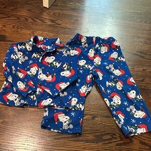 Peanuts Snoopy Kids Pajama Set in Blue and White
